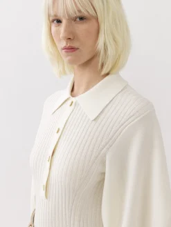 Women Chloé Balloon-Sleeve Polo Jumper