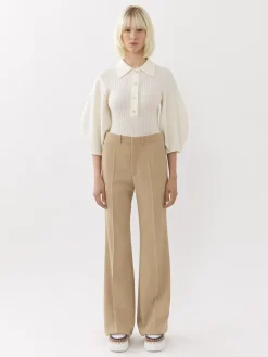 Women Chloé Balloon-Sleeve Polo Jumper