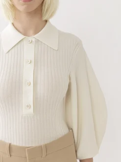 Women Chloé Balloon-Sleeve Polo Jumper