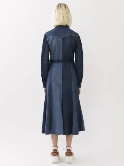 Women Chloé Belted Midi Shirt Dress