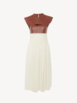 Women Chloé Bi-Material Midi Dress