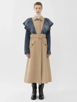 Women Chloé Bimaterial Trench Coat