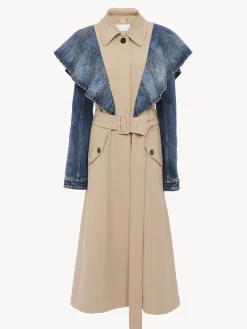 Women Chloé Bimaterial Trench Coat