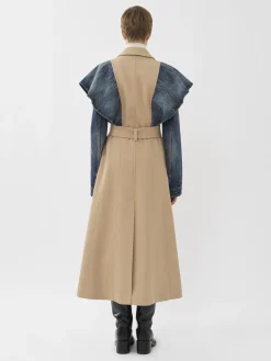 Women Chloé Bimaterial Trench Coat