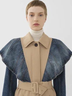 Women Chloé Bimaterial Trench Coat