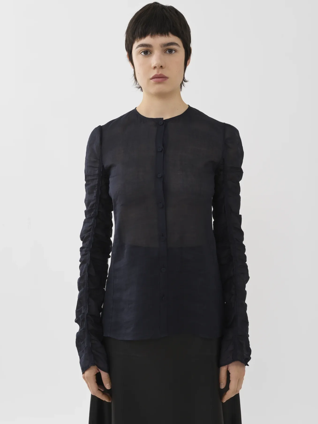 Women Chloé Collarless Blouse