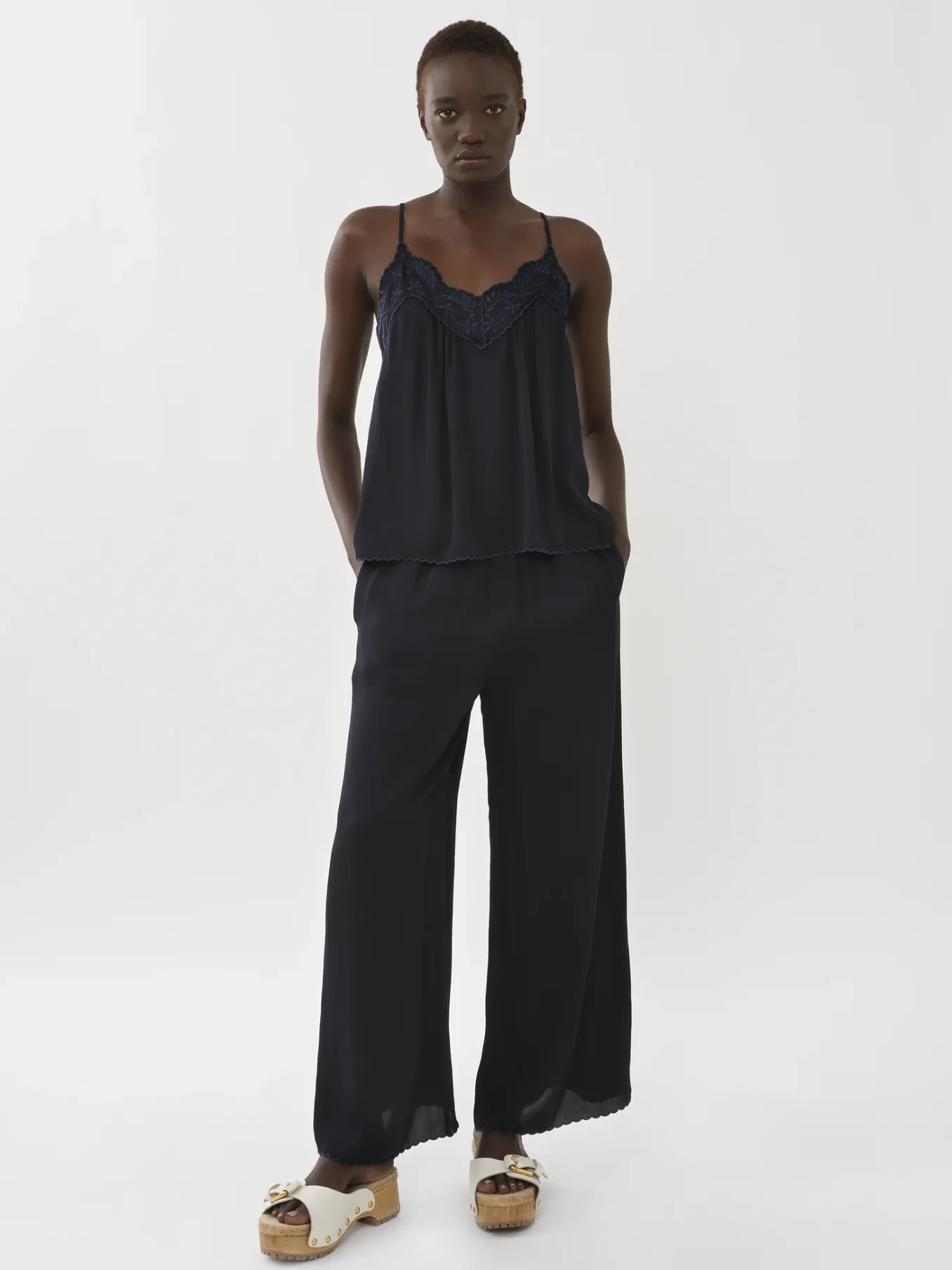 Women Chloé Embroidered Culotte Pants