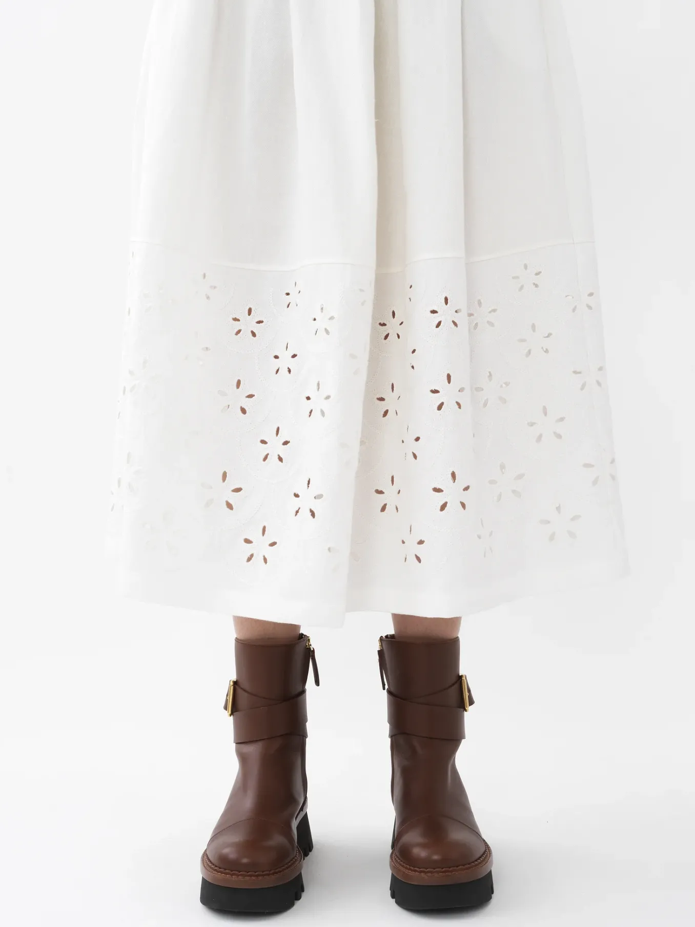 Women Chloé Embroidered Midi Skirt