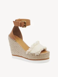 Women Chloé Glyn Fringed Wedge Espadrille