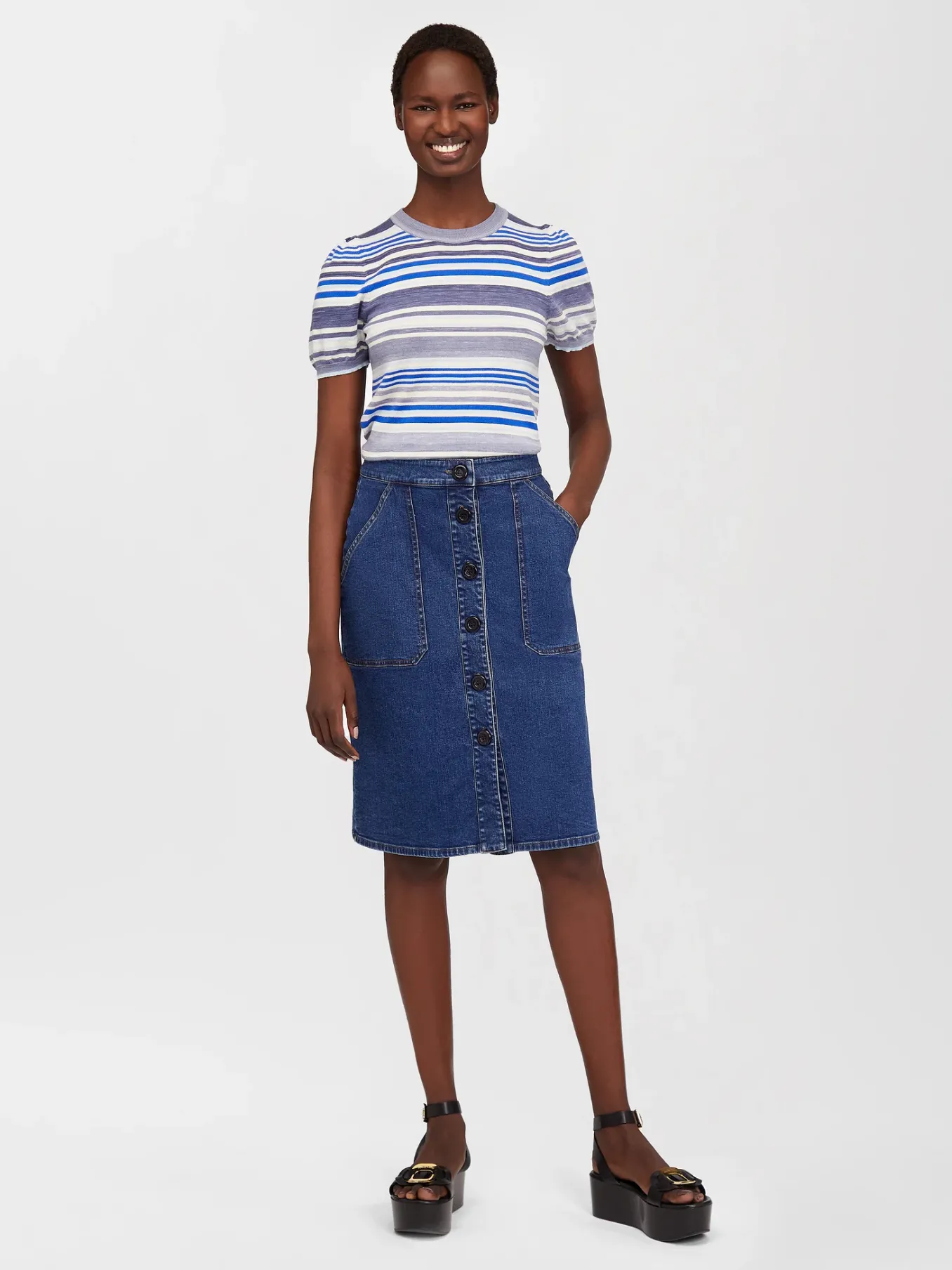Women Chloé Knee-Length Denim Skirt