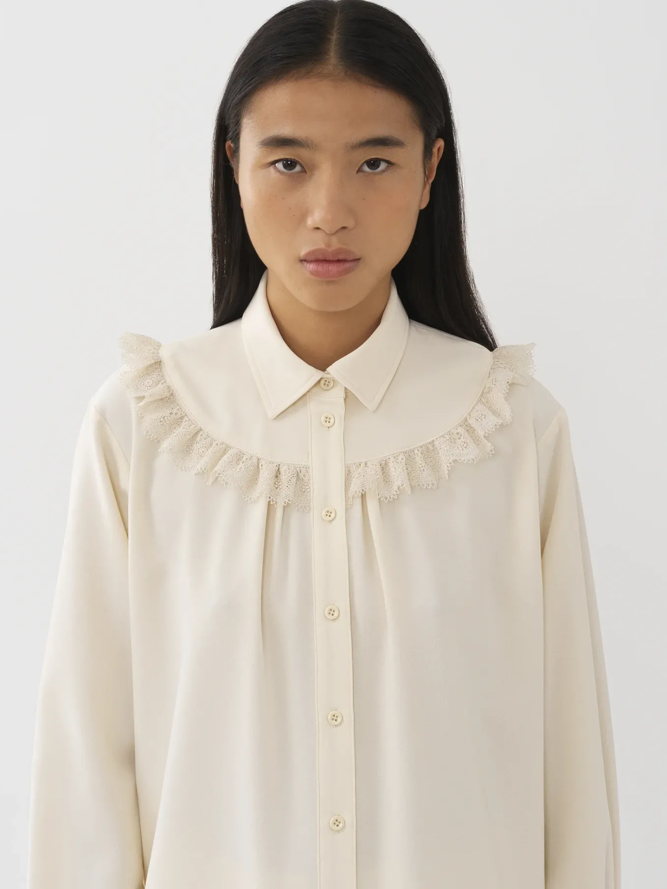 Women Chloé Lace Trimmed Shirt