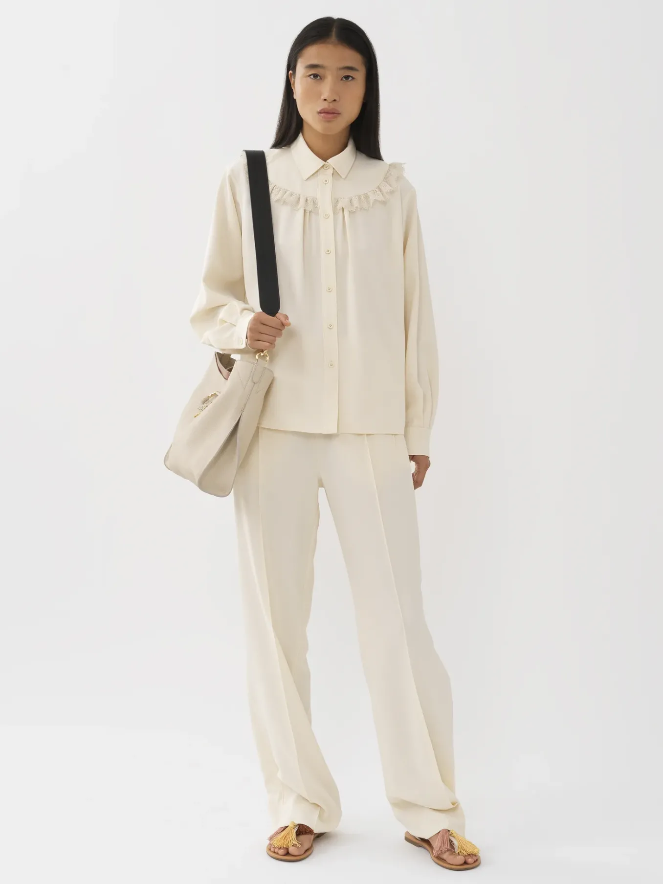 Women Chloé Lace Trimmed Shirt