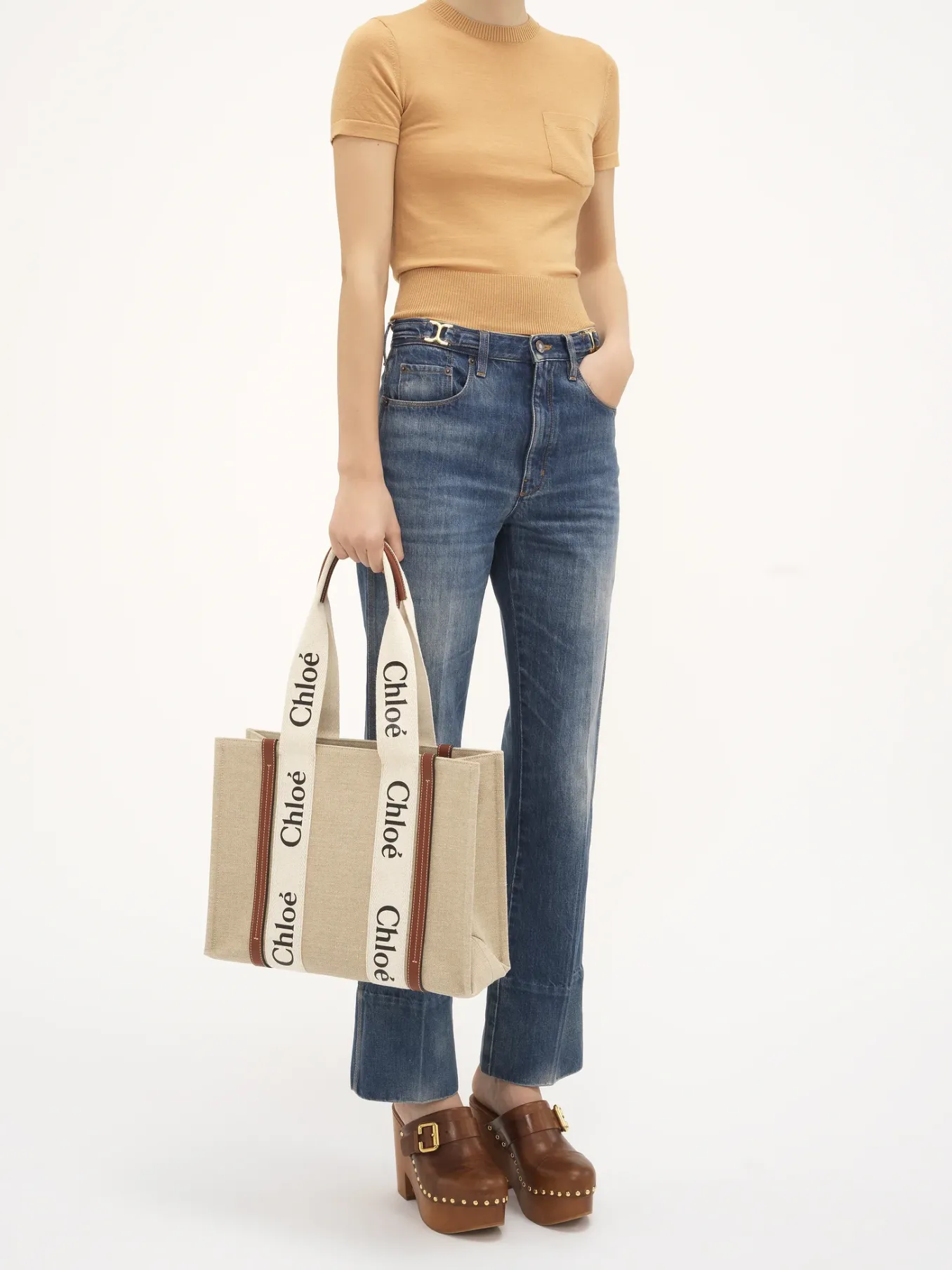 Women Chloé Medium Woody Tote Bag