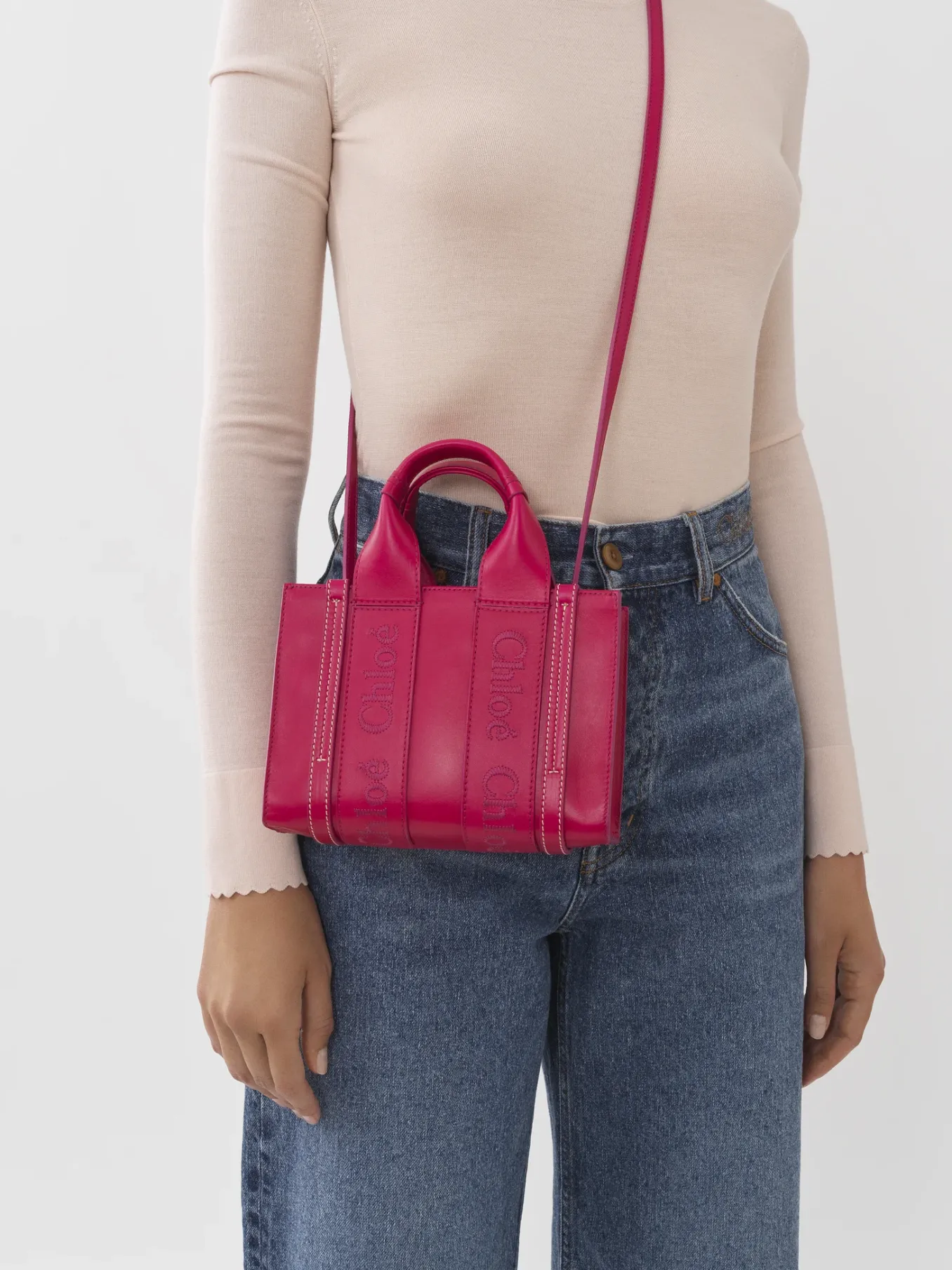 Women Chloé Mini Woody Tote Bag