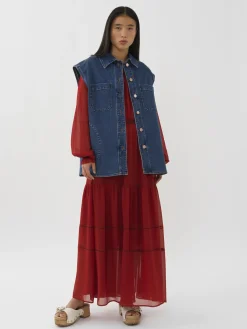 Women Chloé Oversized Denim Vest