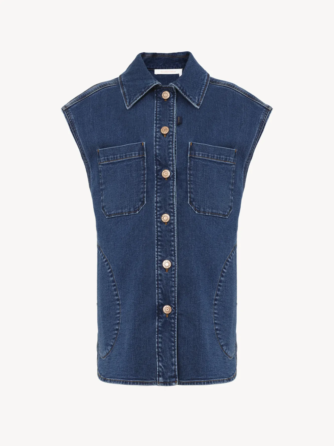 Women Chloé Oversized Denim Vest