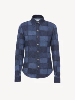 Women Chloé Patchwork Denim Shirt