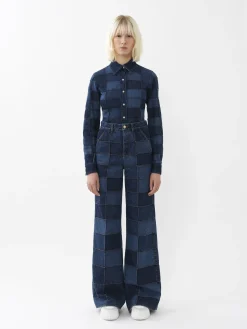 Women Chloé Patchwork Denim Shirt