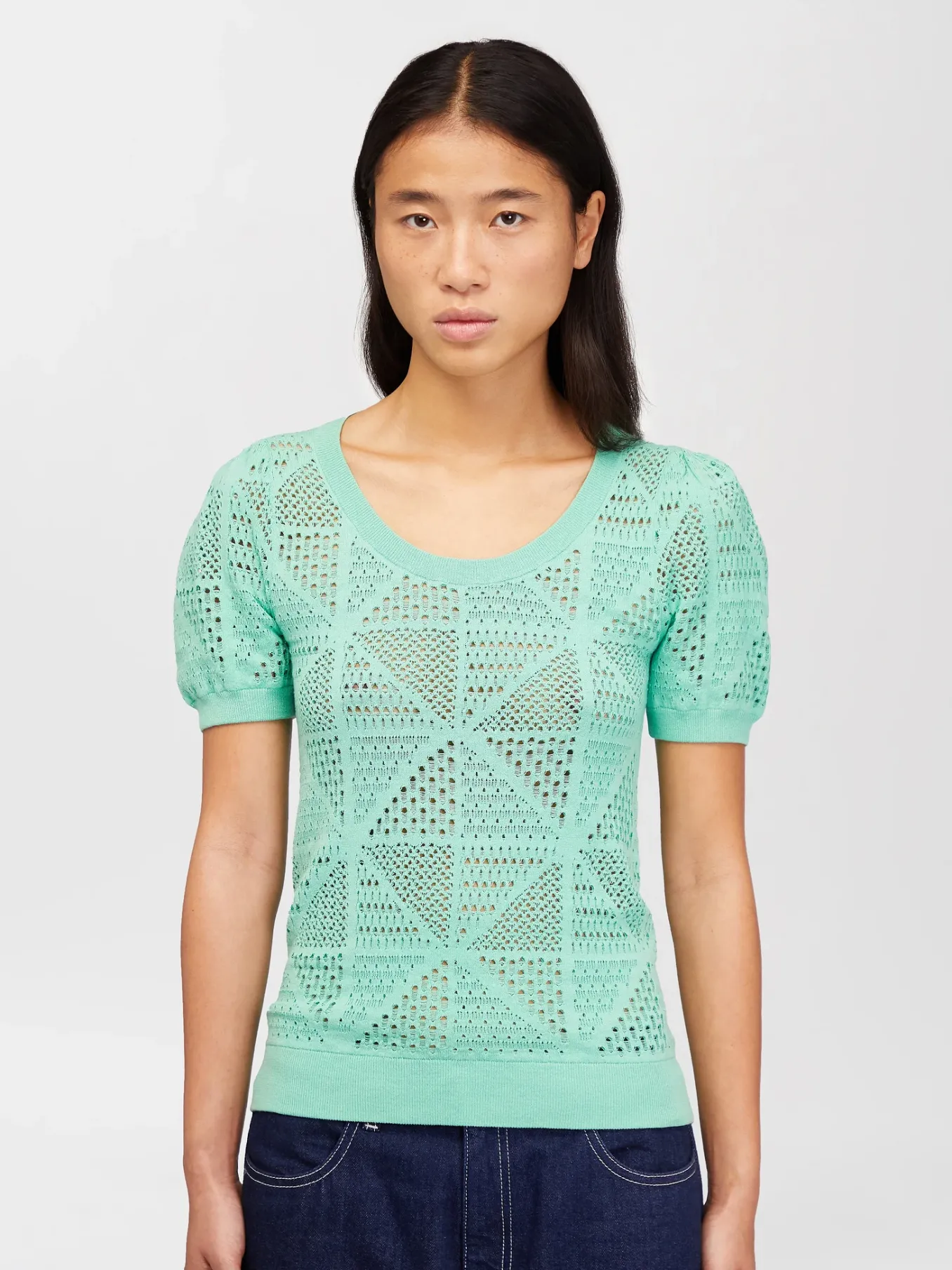 Women Chloé Puff-Sleeve Knit Top