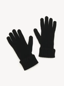 Women Chloé Ribbed Knit Gloves