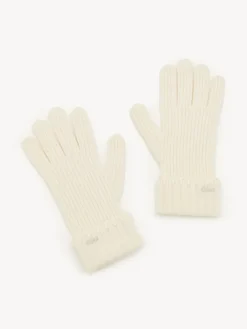 Women Chloé Ribbed Knit Gloves
