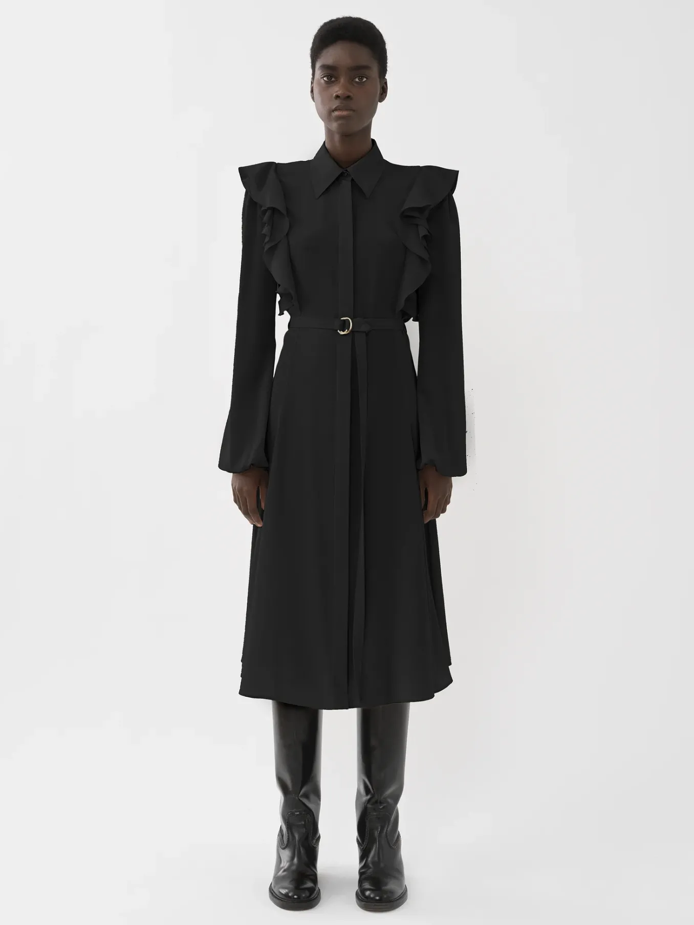 Women Chloé Ruffled Shirt Dress