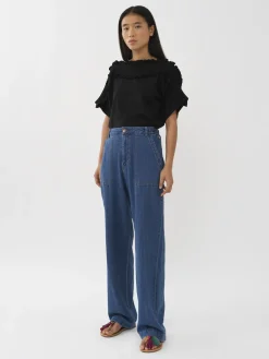 Women Chloé Smocked Lurex Top