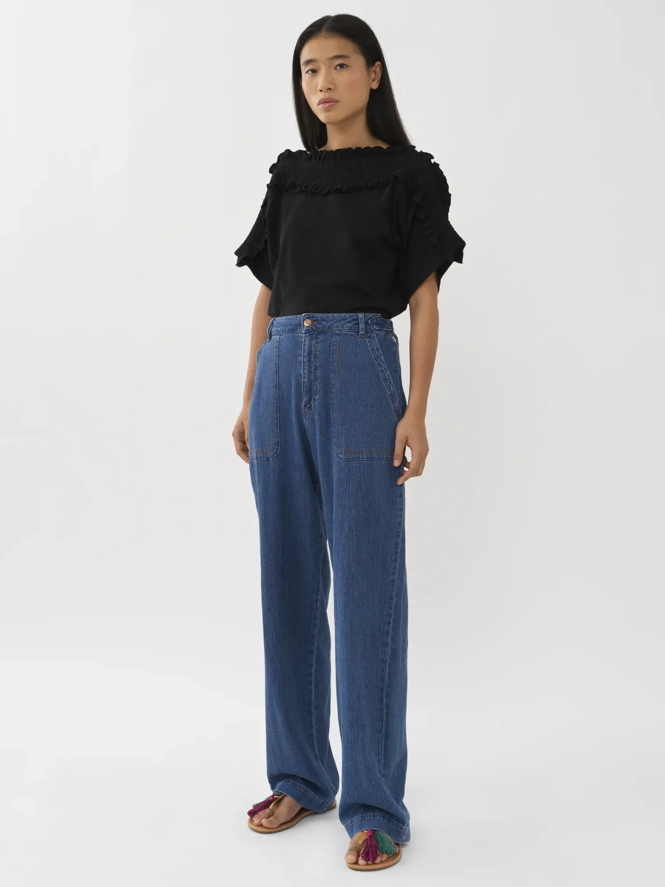 Women Chloé Smocked Lurex Top