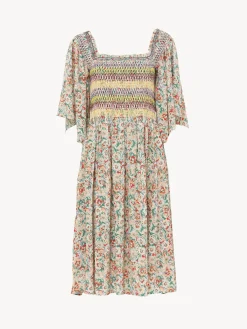 Women Chloé Smocked Midi Dress