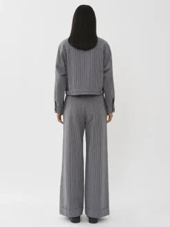 Women Chloé Striped Cuffed Trousers