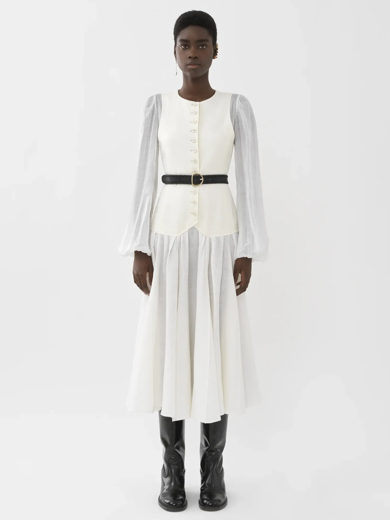 Women Chloé Waistcoat Mid-Length Dress