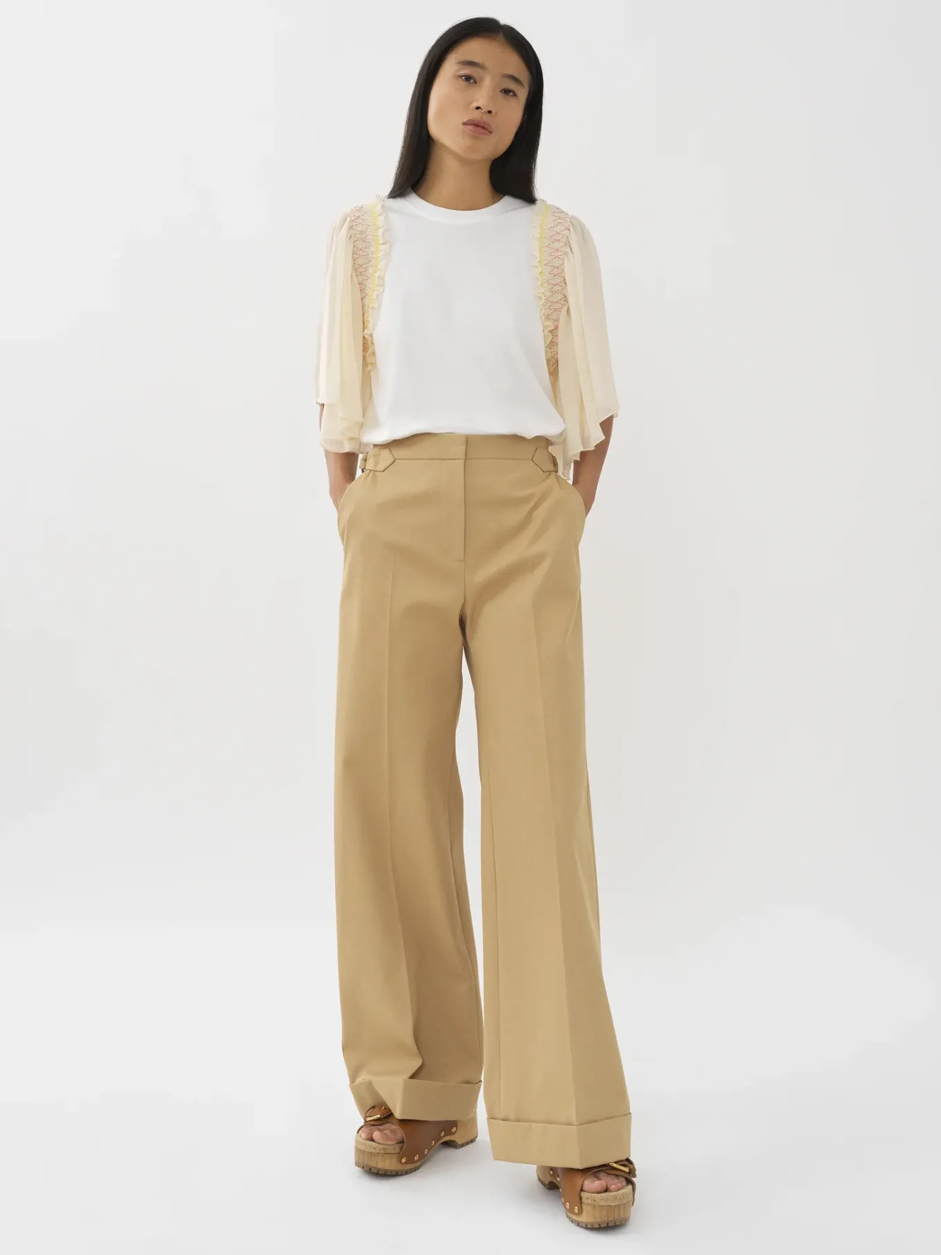 Women Chloé Wide Cuffed Trousers